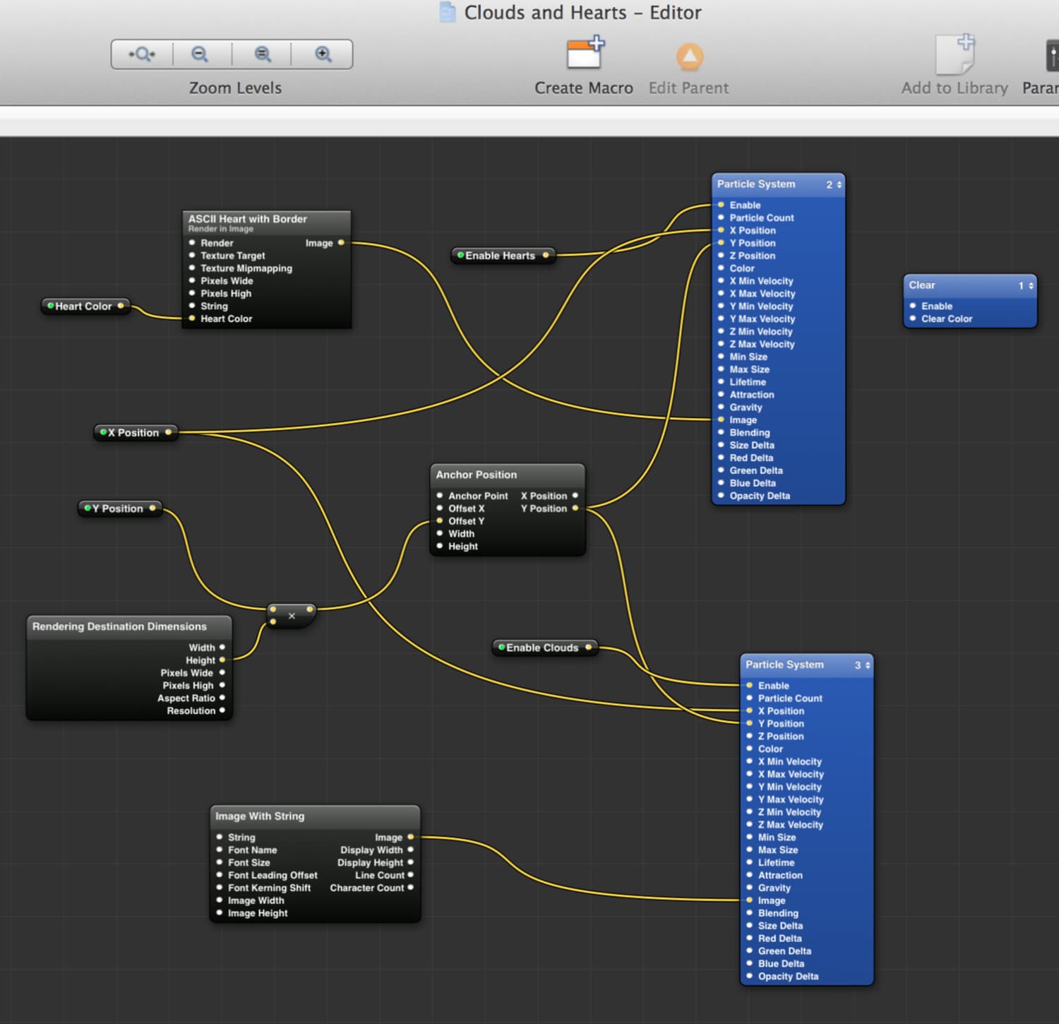 A Quartz Composer composition running in VDMX 6